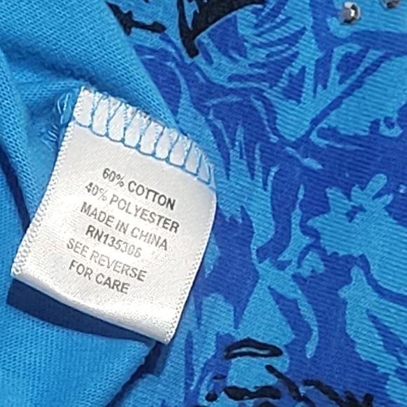 Dressbarn Blue Floral / Striped & Silver Embellished Sweatshirt (XL) - Picture 7 of 8